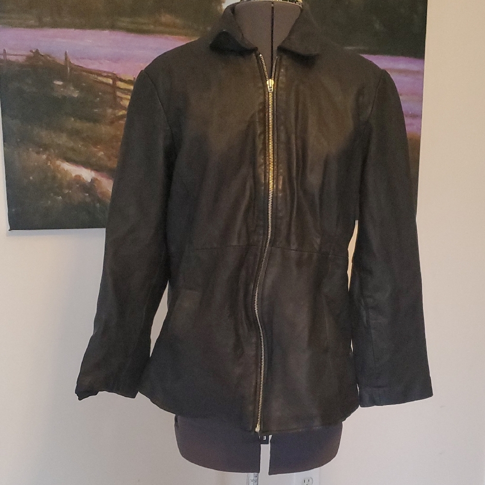 Style & Co. Women's Black Leather Jacket